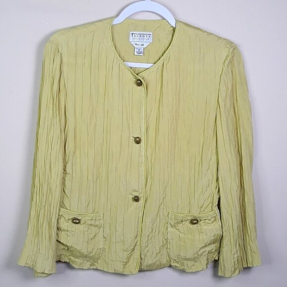 Talbots Jackets & Blazers - Talbots Collection Pure Silk Blazer Cropped Jacket 12 Office Closet Staple